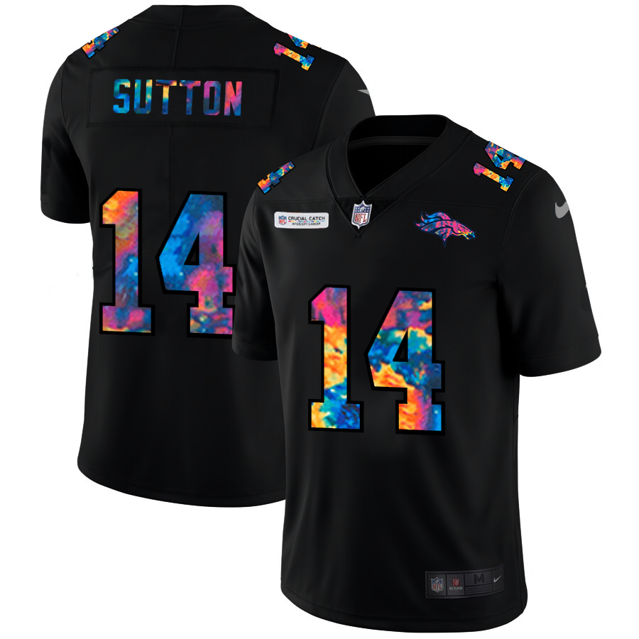 NFL Denver Broncos #14 Courtland Sutton Men Nike MultiColor Black 2020  Crucial Catch Vapor Untouchable Limited Jersey